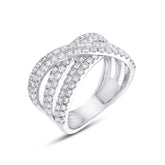 1.18ct 14k White Gold Diamond Bridge Ring Size 5